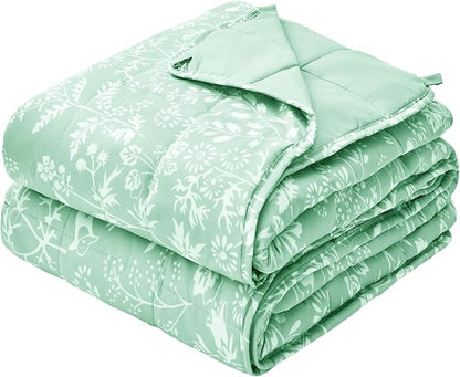 yescool Weighted Blanket for Adults (20 lbs, 48" x 72", Cerulean) Cooling Heavy Blanket for Sleeping Perfect for 140-160 lbs, Twin Size Breathable Blanket with Premium Glass Bead, Machine Washable
