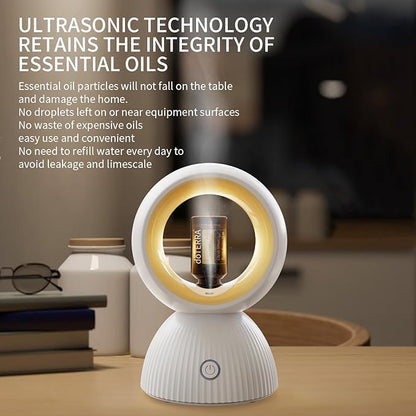 USB Essential Oil Diffuser – Waterless Aromatherapy Diffuser for Home, Office, Car & Travel, Compact & Portable, Variable Light Modes, Timer, Auto-Off, Covers Up to 450 Sq. Ft.