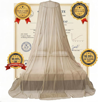 100% Silver Fiber EMF Shielding Bed Canopy,EMF Shielding Bed Canopy,Effective shielding 99.99% of daily electromagnetic radiation EMF/RF/Wi-Fi/ cell phone signal /5G/Low frequency signal (250*60*1200)