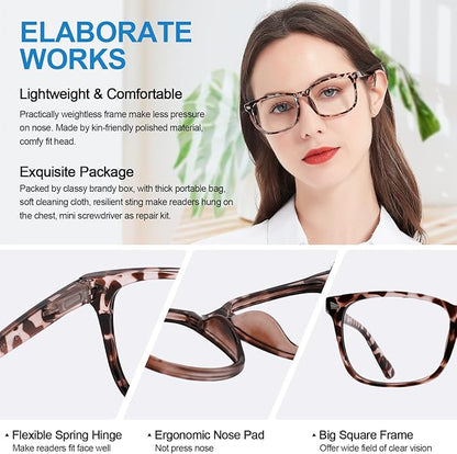 4 PACKS Blue Light Blocking Reading Glasses Women 1.0 1.25 1.5 1.75 2.0 2.25 2.5 2.75 3.0 3.5 4.0 5.0 6.0