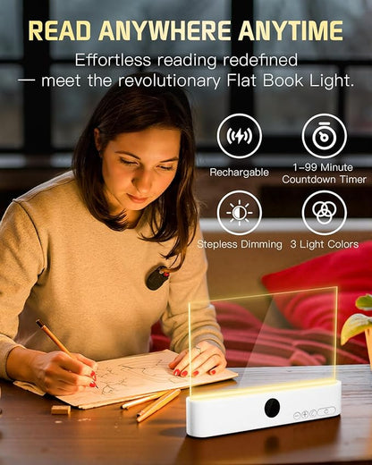 Book Light for Reading at Night Rechargeable Booklights Lighted Nighttime Accomplice That Doesn't Disturb with Dimming Warm Pink Shaped Mighty Bright Mini Battery Powered Shelf Merch Dream Girls