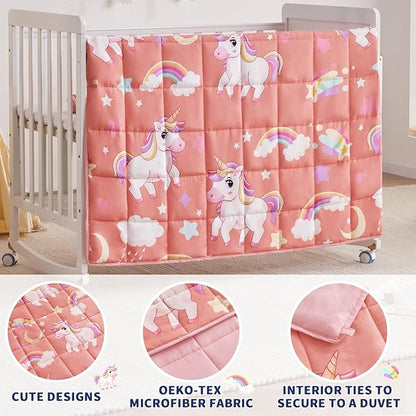 anfie Weighted Blanket Kids (40"x60" 5lbs), Weighted Blanket Cooling Blanket for Sleeping,Throw Size Breathable Blanket with Premium Glass Bead(Red Unicorn)