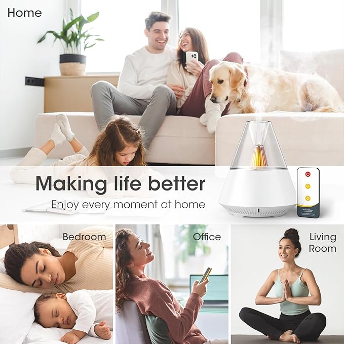 Essential Oil Diffuser Personal, Modern Style Aroma Diffusers, Scent Fragrance Spray for Home, Office, Bedroom, Room, 150ml Ultrasonic Cool Mist, 6-12H Working, Auto-Off, White
