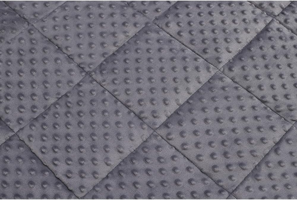 TONGDADA Minky Weighted Blanket | 40''x60'',5lbs | Cozy and Soft Minky Weighted Throw Blanket | Luxury Velvet with Premium Glass Beads | Dark Grey Minky