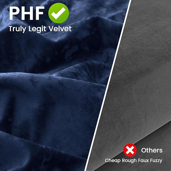 PHF Truly Velvet Euro Sham, 26"x 26",No Insert, 2 Pack Color Gradient Euro Throw Pillow Covers, Ultra Soft Cozy Pillow Covers for Luxurious Home Decorative, No Shedding, No Pilling, Navy Blue