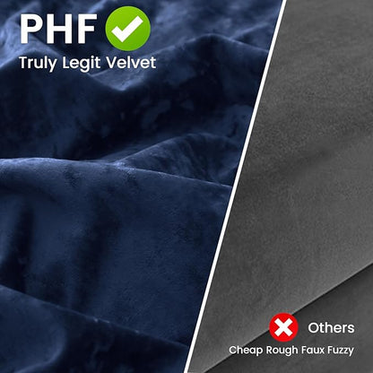 PHF Truly Velvet Euro Sham, 26"x 26",No Insert, 2 Pack Color Gradient Euro Throw Pillow Covers, Ultra Soft Cozy Pillow Covers for Luxurious Home Decorative, No Shedding, No Pilling, Navy Blue