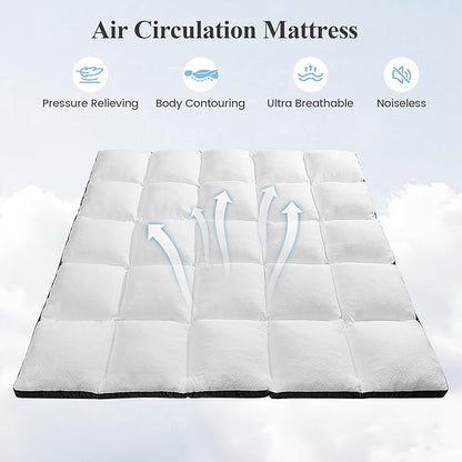 Memory Foam Mattress Topper Twin - Pillow Top Mattress Topper Twin Size, Extra Thick Soft Bed Topper for Dorm & Back Pain Relief, White, Oeko-TEX Certified - 2000GSM