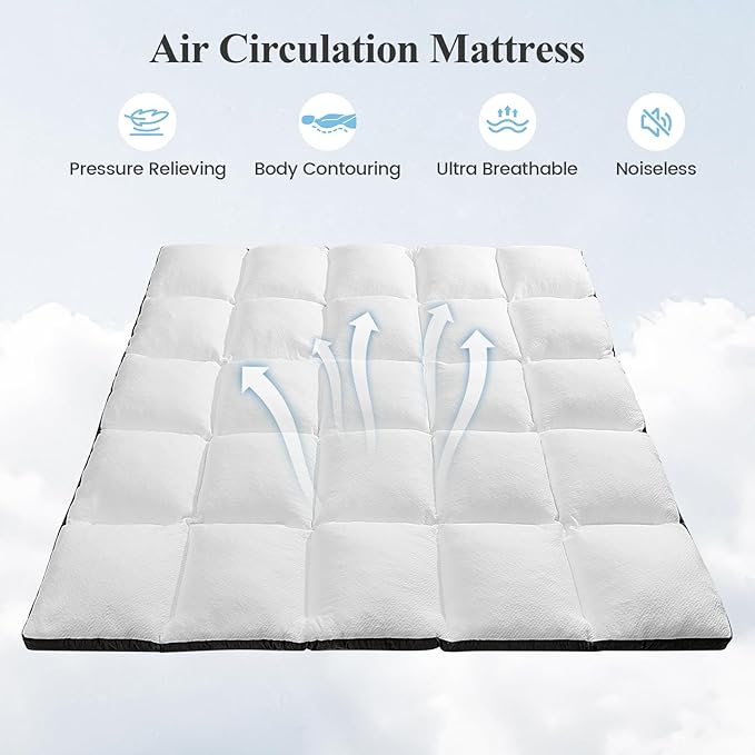 Queen Mattress Topper - Pillow Top Mattress Topper Queen Size Bed, Extra Thick Soft Plush Bed Topper for Back Pain Relief, White，Oeko-TEX Certified - 2000GSM