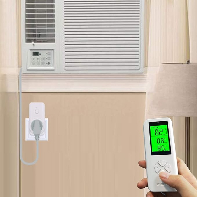 DIGITEN Wireless Thermostat Plug in Digital Temperature Controller Outlet Programmable Thermostat with Build-in Temperature Sensor Remote Control Greenhouse Thermostat Outlet Plug for Heater