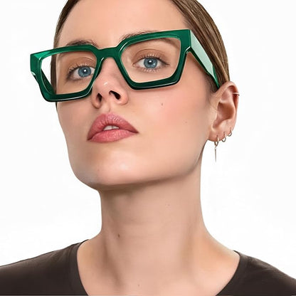 livho Oversized Eyewear Frame for Woman and Men - Rectangle Fashion Glasses for Computer, Chic Preppy Frame