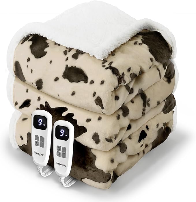 Heated Blanket King Blanket - Fast Heating Electric Blanket, Soft Flannel Heated King with 4 Time Settings,10 Heating Settings, Warm Gifts for Women & Mom & Grandma(90"x100"Light Brown)