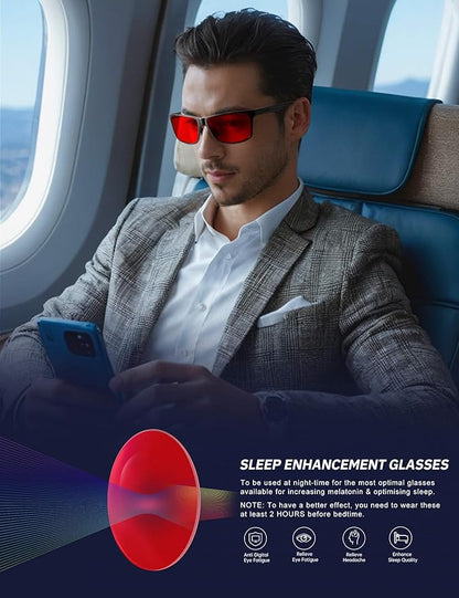 ANYLUV Blue Light Blocking Glasses Men Computer Gaming Glasses Lightweight Al-Mg Metal Anti Eyestrain Eye Protection