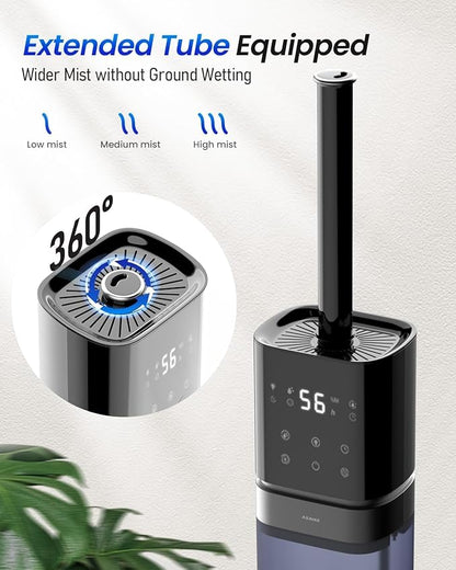 Humidifiers for Bedroom 2.1Gal/8L, Smart Humidifier Large room, Cool Mist Humidifiers for Bedroom Large Room with Extended Tube, WIFI App&Voice Control, Humidifiers for Home Baby Plants, Blue