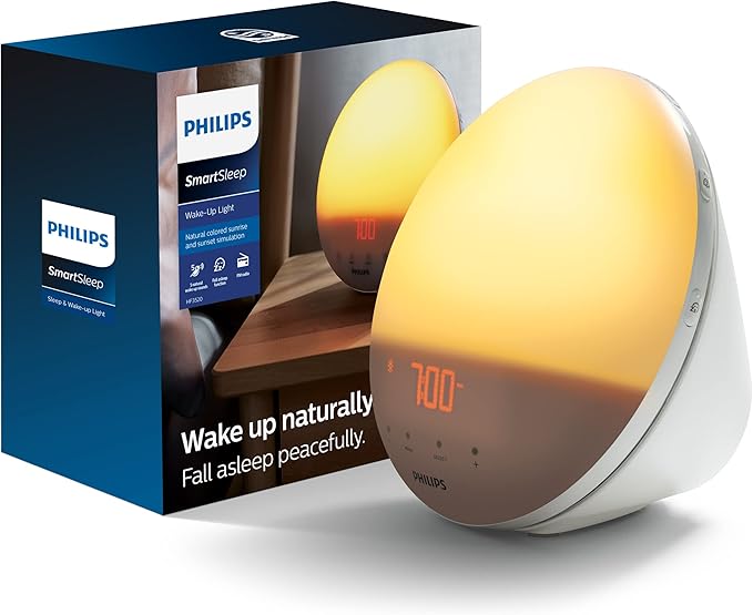 Sleep and Wake-Up Light, Simulated Sunrise and Sunset & Wake-up Light, Colored Sunrise and Sunset Simulation, 5 Natural Sounds