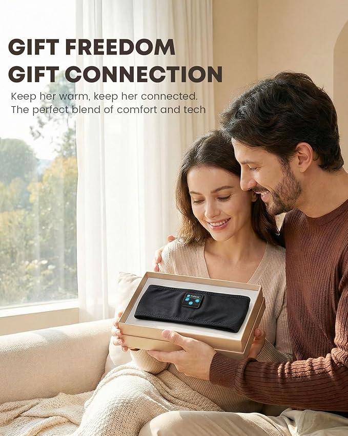 Sleep Headphones Bluetooth 5.4 Headband, Wireless Sleep Headphones with Built-in HD Stereo Speakers for Side Sleepers, Sweatproof Sports Headband for Workout Running Cool Gadget Unique Gifts for Men