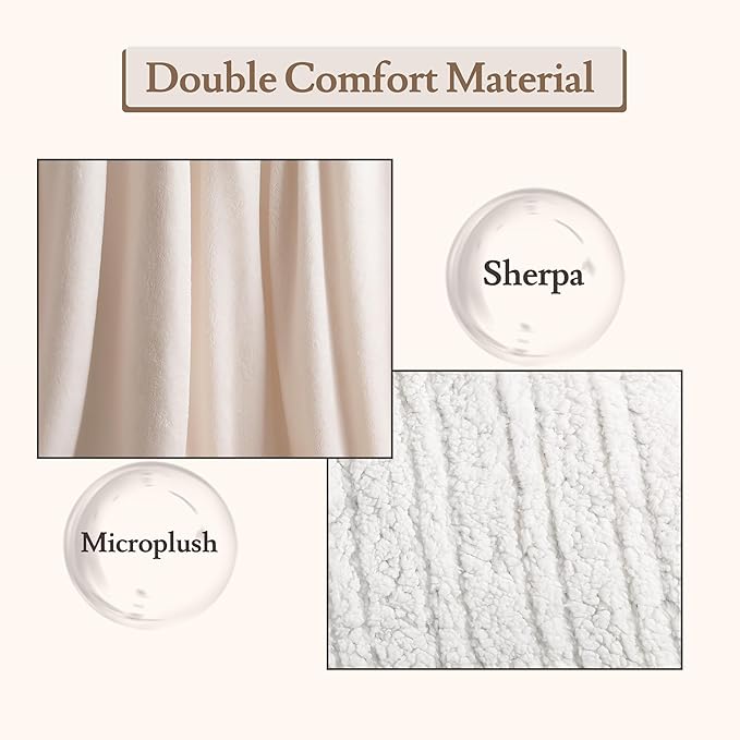 Electric Heated Blanket 72"x84" Full Size Flannel & Sherpa - 4 Heat Settings & 10H Auto Shut Off for Safe Overnight Use, Fast Heating, Machine Washable for Bed, Couch, Office - White