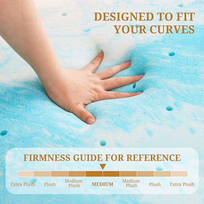 Mattress Topper California King, 3 Inch Gel Infused Memory Foam Mattress Topper, Pressure Relief, Mattress Pad, Breathable Bed Topper, CertiPUR-US Certified