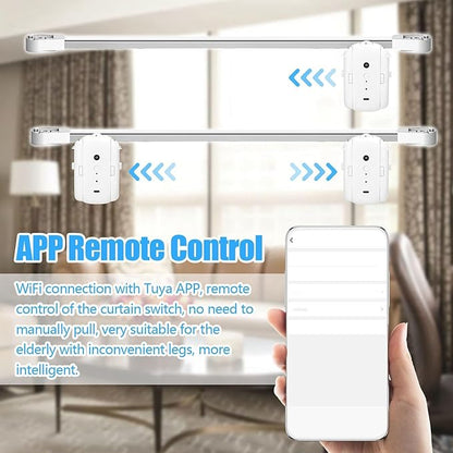 Tuya Smart WIFI Automatic Curtain Opener Track Curtains Switch Robot Remote Control for Alexa Home Single, White