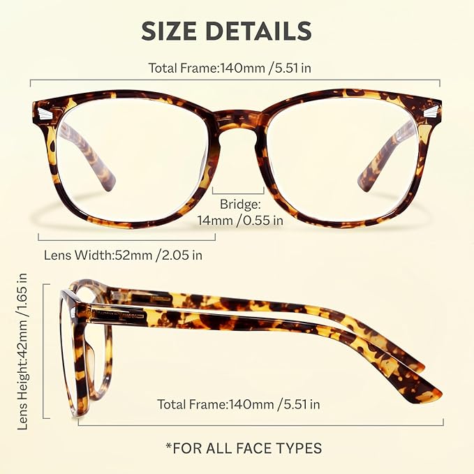 Blue Light Glasses for Woman Men | 99% Blue Light Blocking Glasses | Computer Glassess | Gaming | TV Phone Screen Reader Square Frame | Anti Eyestrain & UV Glare,4 Pack