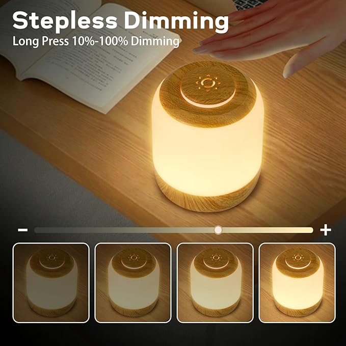 2 Pack Eye Caring Soft Night Light, Touch night light for Baby, Kids and Adults, Small Cute Bedside Lamp, 3 Colors, Dimmable, USB Rechargeable Warm Night Light for Bedrooms, Baby Nursery and Sleep Aid