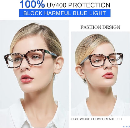 MARE AZZURO Blue Light Blocking Reading Glasses Women Computer Readers 0 1.00 1.25 1.50 1.75 2.00 2.25 2.50 2.75 3.00 3.50 4.00 5.00 6.00 (Demi, 1.5)
