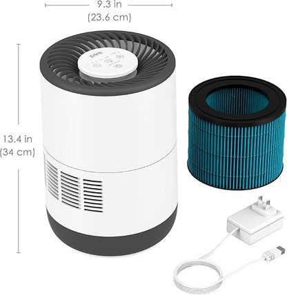 Pure Enrichment MistAire Eva - Mist-Free Evaporative Humidifier with Antibacterial Filter, 2.8-L Tank, 4 Speeds, Large Room Coverage up to 500 sq. ft., Night Light, Auto Shut-Off Timer, No White Dust