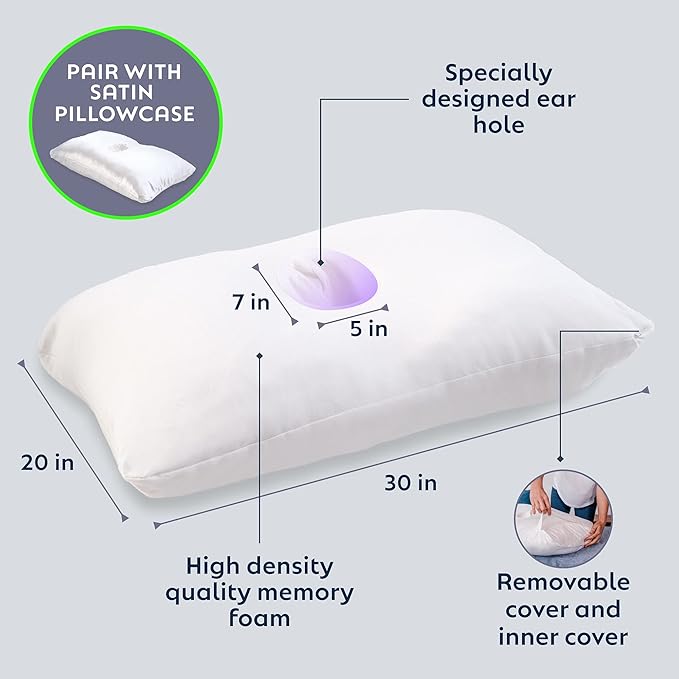 Side Sleeping Pillow Cover - Machine Washable Pillow Case for Standard or Soft Side Sleeping Pillow - Pillow Sold Separately