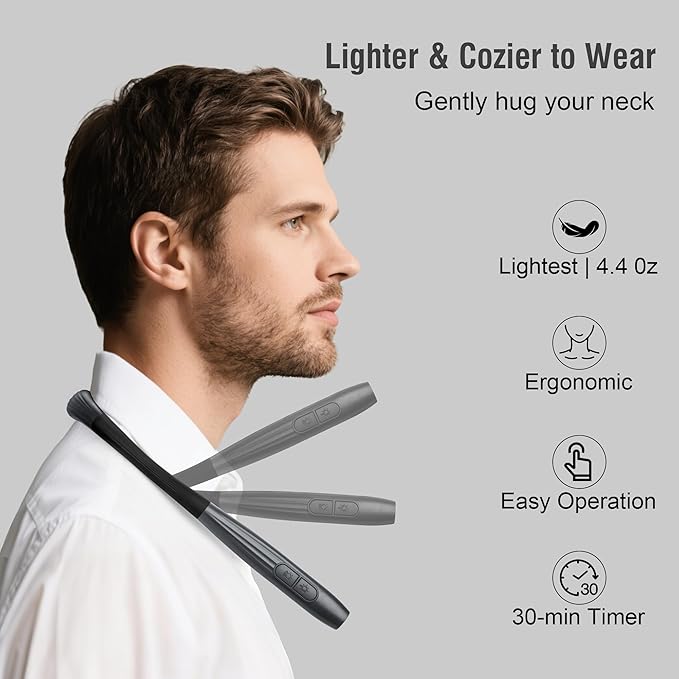 LED Neck Book Light Reading Lamp USB Rechargeable, Lighter Weight,Hands Free, Each 3 Colors with 3 Brightness, 80-hr Lasting Rechargeable Lamp,Perfect for Reading in Bed (Grey).