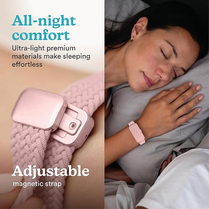 Homedics WakeBand Silent Vibrating Alarm Wristband, Ultra-Light Comfortable Design, 9 Vibration Patterns & 9 Intensities, Up to 6-Day Battery, iOS/Android App, Pink