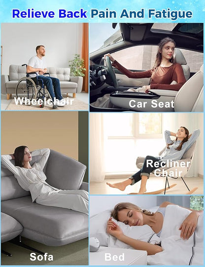 Lumbar Support Pillow for Bed – Memory Foam Lower Back Pain Relief Pillow for Sleeping, Ergonomic Lumbar Pillow for Side & Back Sleepers, Sciatica & Hip Pain Relief, Washable Cooling Cover