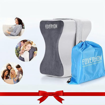foverhom Memory Foam Knee Pillow,Orthopedic Leg Pillow for Sciatica Relief,Back Pain, Pregnancy, Leg Pain, Hip Pain and Sciatica Relief, Grey