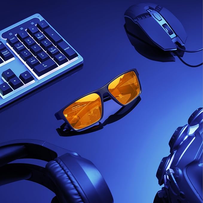 Titan Gaming Glasses, Blue Light Blocking, Night Driving Glasses for Men, Computer Protection Christmas Gift for Gamers