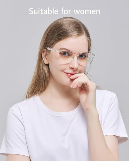 ANRRI Blue Light Glasses Men Women Transparent Blue Light Blocking Computer Glasses Anti Eyestrain Lightweight Clear Frame