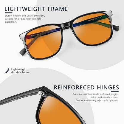 Sleep Blue Light Blocking Glasses for Men and Women, Computer Gaming Glasses Anti Eyestrain & UV Glare