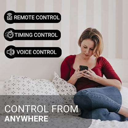 4 Pack Smart Home Wi-Fi Plugs - Alexa & Google Home Compatible, White, Toggle Switch, Automatic Operation