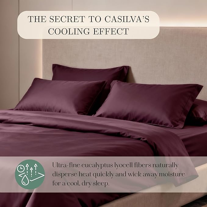 Eucalyptus Sheets - Infused with Silver for Anti-Odor, Softer Than Silk Fibers, More Cooling Than Cotton - Perfect for Hot Sleepers & Sensitive Skin - 100% Tencel Lyocell - Cali-King Sheet Set