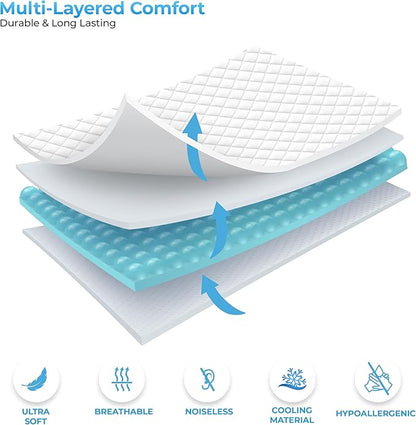 LUX Décor King Mattress Pad - Quilted Elastic Fitted Mattress Cover Protector Upto 16 Inches Deep Pocket - Soft Breathable Noiseless Mattress Topper (78 X 80)