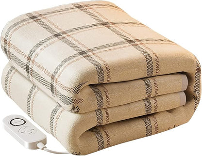 Heated Throw Blanket Lattice Electric Heated Throw Blanket, Smart Timing Electric Blanket with 4 Heat Settings, Heated Mattress Single Double Bed Dual Control Temperature
