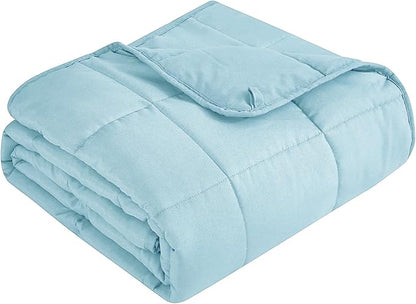 Topcee Weighted Blanket for Adults (15 lbs, 48" x 72") Twin Size Soft Cooling Heavy Blanket Sleeping, Apply to 130-160 lbs Body, Thick Breathable Blanket with Glass Bead, Easy Care