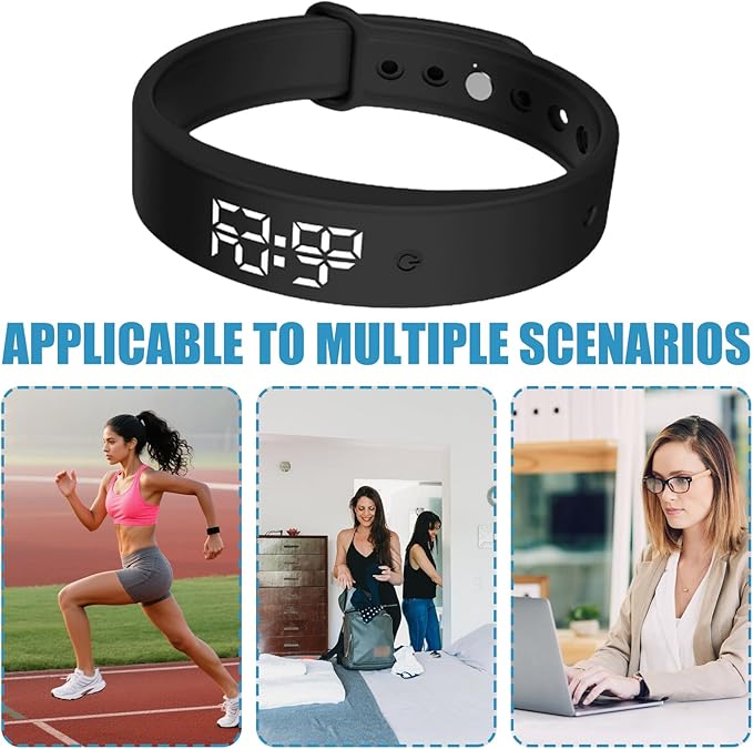 Alarm Vibrating Watch, Alarm Reminder Watch, Silent Vibrating Timer Clock, 3 Alarms Daily Organizer Timer for Adults/Men/Women/Teens/Elderly