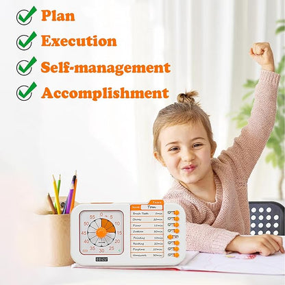 Task Timer, Timer for Kids, Students and Adults. with to-do List Card, Planning for Daily Chore, Schedules, School Classroom, Homework. Silent and Efficient Time Management Tool.