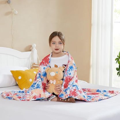 L'AGRATY Weighted Blanket - 40"x60" 7lbs Cooling Breathable Weighted Blanket Microfiber Material with Glass Beads