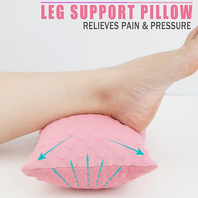 2 Pcs Soft Knee Pillow for Side Sleepers, Pressure Pillows Between Legs 11"x7" Small Knee Pillow Joints Cushion for Sleeping Hip and Back Pain, Minky Dot Coral