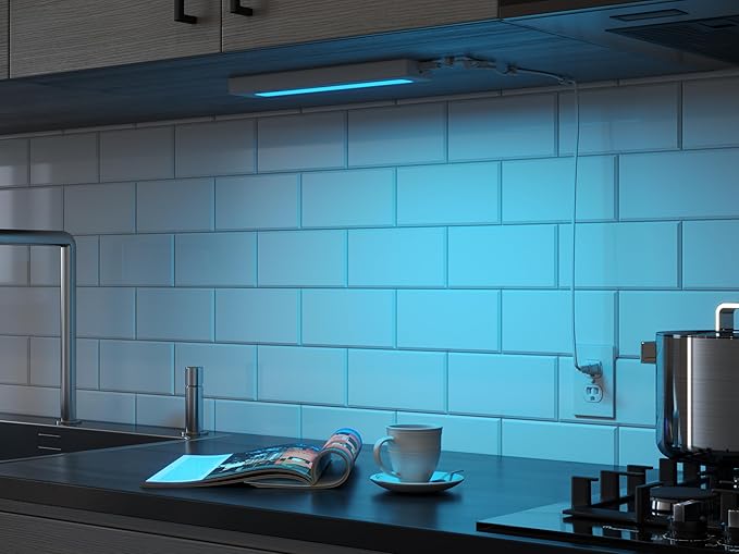 Good Earth Lighting 12" WI-FI Smart Plug-in Undercabinet Bar RGB+CCT Changing (2700-6500K), Dimmable, 500 Lumen, White