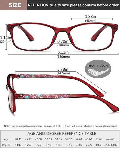EYEURL Reading Glasses for Women-Blue Light Blocking For Women-3 Pack Computer Readers 1.25 Spring Hinge Anti UV Ray/Eye Strain/Glare Eyeglasses