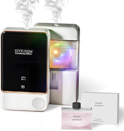 Waterless Essential Oil Diffuser for Home & Office Cordless Battery Operated Aroma Diffuser with 7 Mist Levels, Ultrasonic Air Freshener for Large Rooms Bedroom Bathroom Car Small & Portable