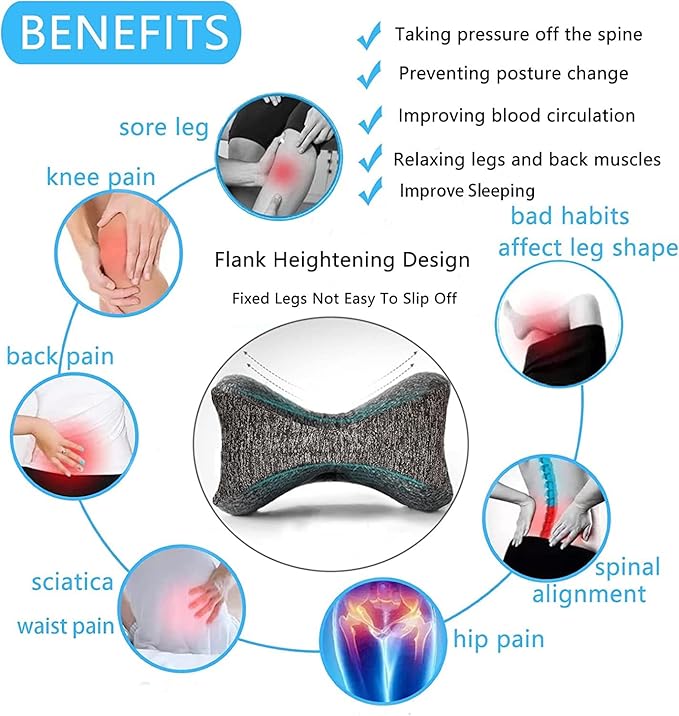 Leg Pillow, Knee Pillow for Side Sleepers, Leg Pillows for Sleeping, Knee Cushion for Sleeping,Suitable for Relieving Leg, Back, Knee Pain