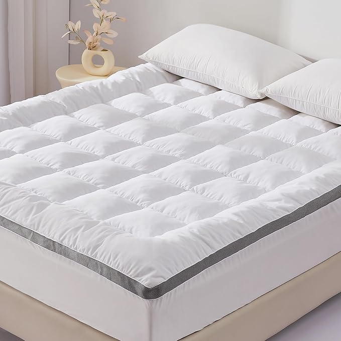 SAPHREAS Queen Size 3 Inch Memory Foam Mattress Topper with 8-20 inches Stretchable Pockets, Soft Pillow Top Mattress Pad for Back Pain Relief with Breathable Air Mesh Sides
