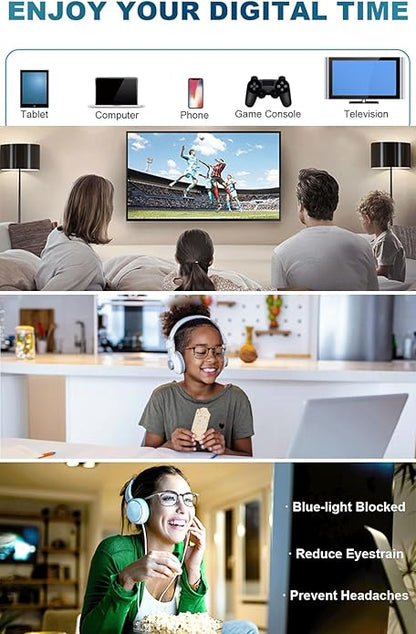 AOSM Blue Light Glasses for Men & Women,Gaming glasses Anti-Glare UV400 Protection,Blue Light Blocking to Relieve Eye Strain
