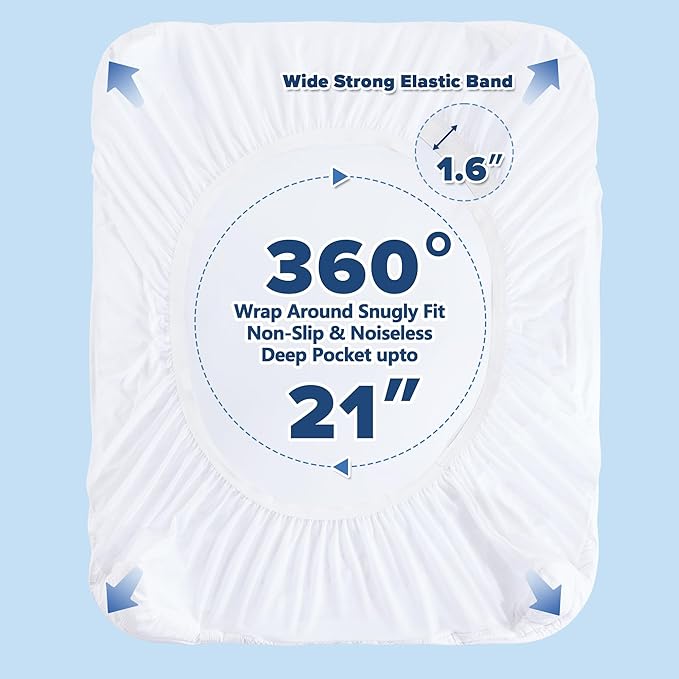 Mattress Topper Twin XL College Dorm, Extra Long Twin Cooling Mattress Pad for Single, Thick Fluffy Mattress Protector Cover Washable, Deep Pocket 8-21" (39x80 inch, White)